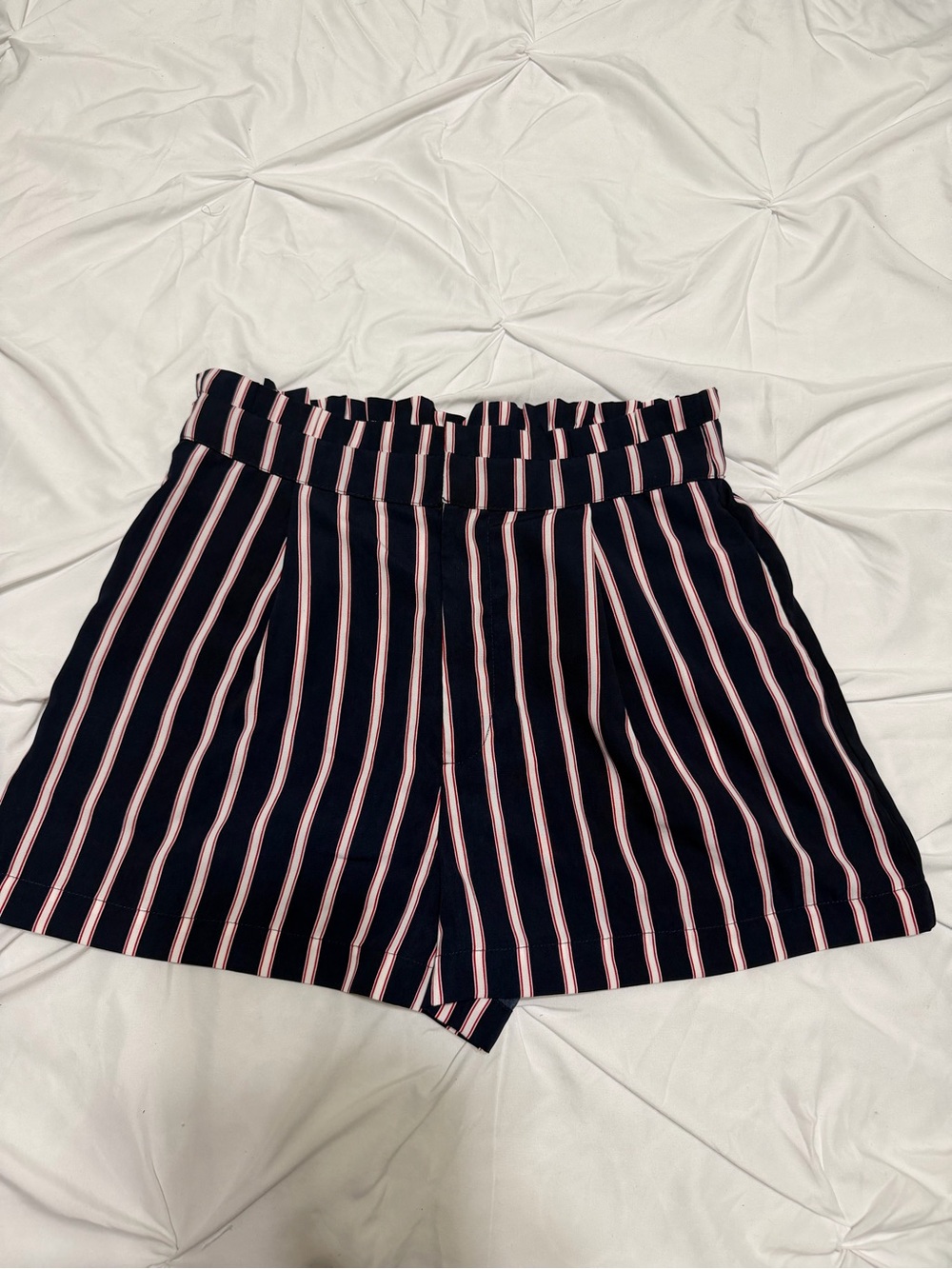 Forever 21 Navy Shorts with Pink Vertical Stripes